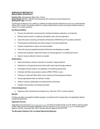 Job Posting